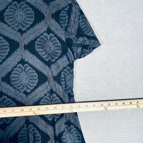 Fresh Produce Top Womens XL Gray Cotton Argyle Blouse Cottage Boho Lagenlook - Picture 9 of 11